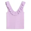 SAMAHA Sleeveless Knit Ruffle Top