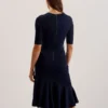 SAMALEE Flippy Hem Knitted Midi Dress With Belt