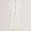 SAMALEE Flippy Hem Knitted Midi Dress With Belt