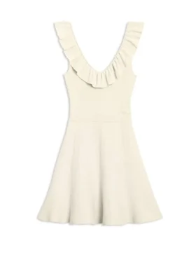 SAYLAA Ruffle Neckline Mini Dress