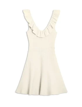 SAYLAA Ruffle Neckline Mini Dress