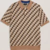 SEFERRY Interlocking T Jacquard Knitted Polo Shirt