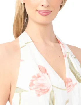 SERAFINA Floral Tie Halterneck Maxi Dress