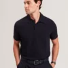 SERAPA Grid Texture Woven Short Sleeve Polo