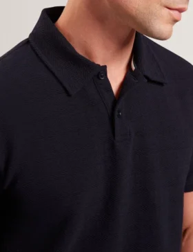 SERAPA Grid Texture Woven Short Sleeve Polo