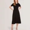 Short Sleeve Jersey Maxi Dress Black