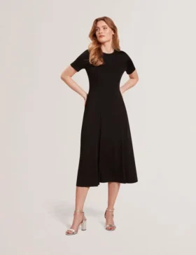 Short Sleeve Jersey Maxi Dress Black
