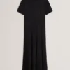 Short Sleeve Jersey Maxi Dress Black