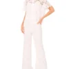 SHORT SLEEVE LACE BLOUSE White