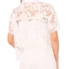 SHORT SLEEVE LACE BLOUSE White