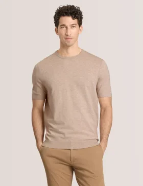 SHORT SLEEVE SWEATER Fine Knit Short Sleeve T-Shirt