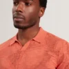 SIDRAHA Jacquard Mesh Knit Open Neck Polo