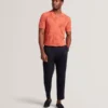 SIDRAHA Jacquard Mesh Knit Open Neck Polo