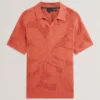 SIDRAHA Jacquard Mesh Knit Open Neck Polo
