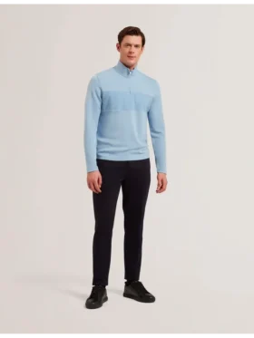 SIMONEA Textured Panel Half-Zip Modal Sweatshirt