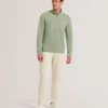 SIMONEA Textured Panel Half-Zip Modal Sweatshirt