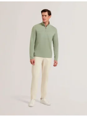 SIMONEA Textured Panel Half-Zip Modal Sweatshirt