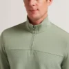 SIMONEA Textured Panel Half-Zip Modal Sweatshirt