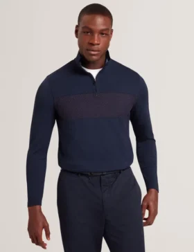 SIMONEAO Textured Panel Half-Zip Modal Sweatshirt