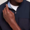 SIMONEAO Textured Panel Half-Zip Modal Sweatshirt