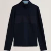 SIMONEAO Textured Panel Half-Zip Modal Sweatshirt