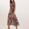 SLANNO Floral Printed Midi Dress