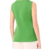 Sleeveless Button Down Crew Neck Button Down With Novelty Button