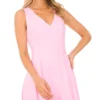 SLEEVELESS V-NECK PLEATED MAXI DRESS Lt-Pink