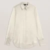 SONORA Satin Longline Covered Placket Blouse