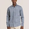 SOREN LONG SLEEVE ARCHIE PRINT SHIRT Dark Denim