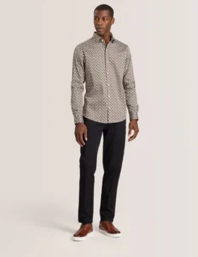 SOREN LONG SLEEVE ARCHIE PRINT SHIRT Dull Gold