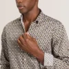 SOREN LONG SLEEVE ARCHIE PRINT SHIRT Dull Gold