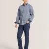 SOREN LONG SLEEVE CLAROT PRINT SHIRT Dark Denim