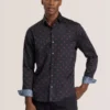 SOREN LONG SLEEVE DAISY PRINT SHIRT Black Beauty