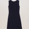 SORRAL Sleeveless Tailored Mini Dress With Side Split
