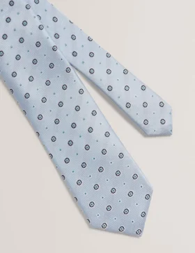 STEEPLE Circle Geometric Print Silk Tie