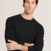 T STITCH LONG SLEEVE CREW NECK SWEATER Black Beauty