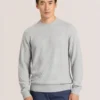 T STITCH LONG SLEEVE CREW NECK SWEATER Grey Heather