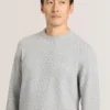 T STITCH LONG SLEEVE CREW NECK SWEATER Grey Heather