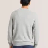 T STITCH LONG SLEEVE CREW NECK SWEATER Grey Heather