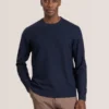 T STITCH LONG SLEEVE CREW NECK SWEATER Sky Captain