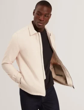 THOVA Textured Quilt Zip-Through Overshirt