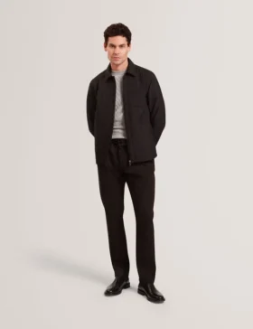 THOVA Textured Quilt Zip-Through Overshirt