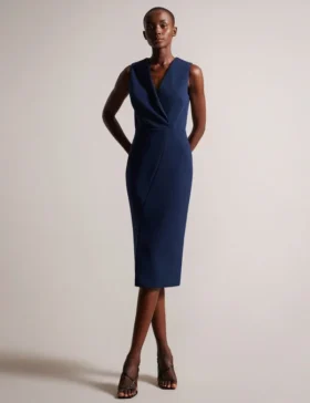 TILOLAH V Neck Bodycon Midi dress