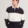 TRAVISS Block Stripe Jersey Cotton Rugby Shirt