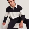 TRAVISS Block Stripe Jersey Cotton Rugby Shirt