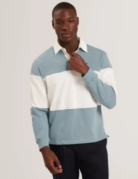 TRAVISS Long Sleeve Panelled Rugby Shirt