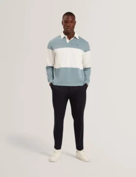 TRAVISS Long Sleeve Panelled Rugby Shirt