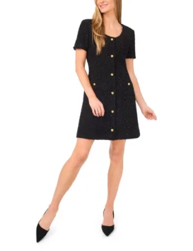 TWESKA Button Down Mini Dress with Pockets