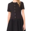 VALENTINA Tailored Drop Waist Buttoned Mini Dress